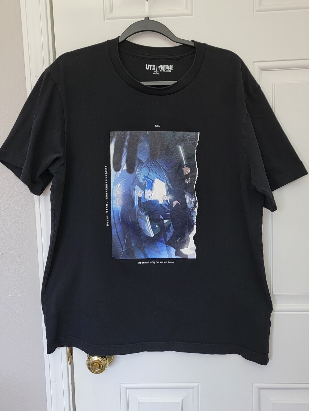 Jujutsu Kaisen UNIQLO Satoru Gojo T-Shirt Black XL Graphic Print Mens